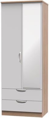 Camden Tall Mirrored 2 Drawer 2 Door Double Wardrobe