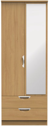 Camden Tall Mirrored 2 Drawer 2 Door Double Wardrobe
