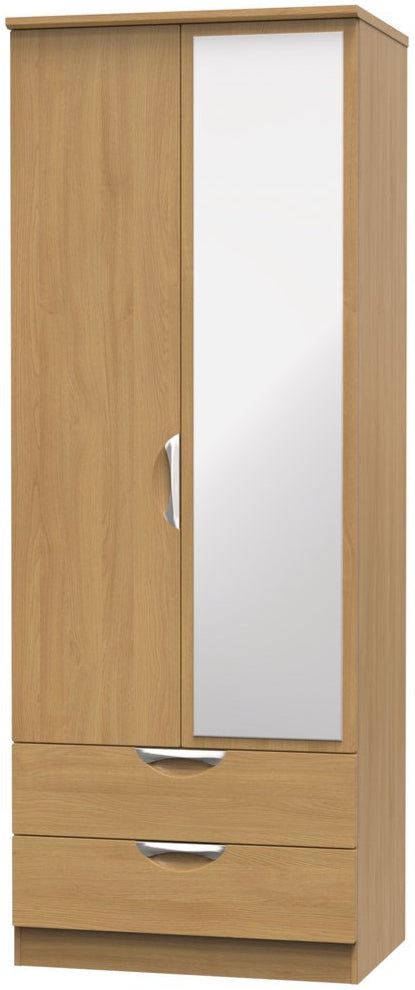 Camden Tall Mirrored 2 Drawer 2 Door Double Wardrobe