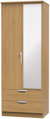 Camden Tall Mirrored 2 Drawer 2 Door Double Wardrobe
