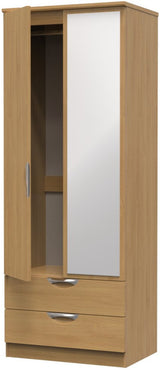 Camden Tall Mirrored 2 Drawer 2 Door Double Wardrobe