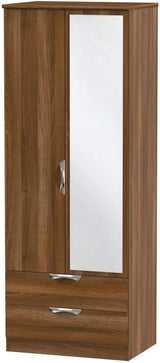 Camden Tall Mirrored 2 Drawer 2 Door Double Wardrobe