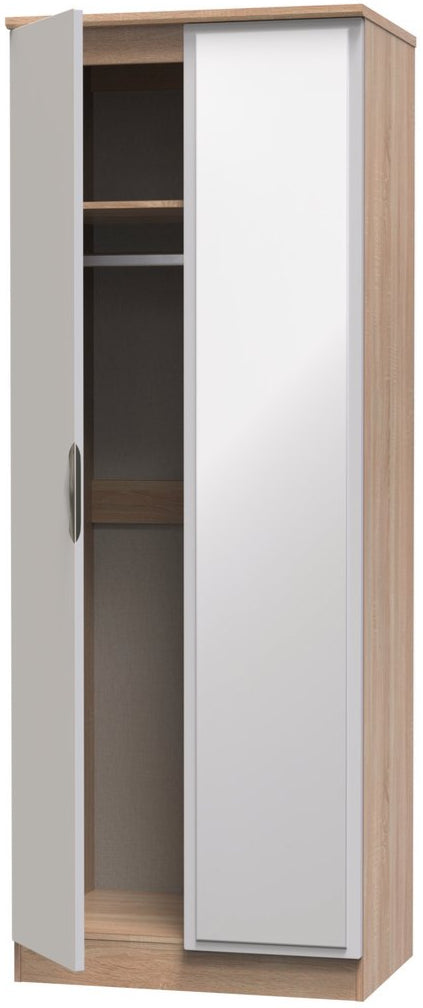 Camden Tall Mirrored 2 Door Double Wardrobe