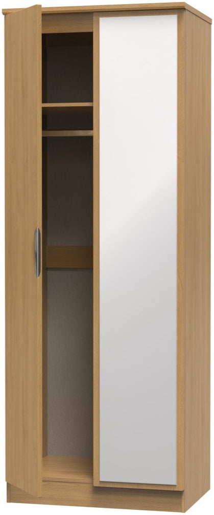 Camden Tall Mirrored 2 Door Double Wardrobe