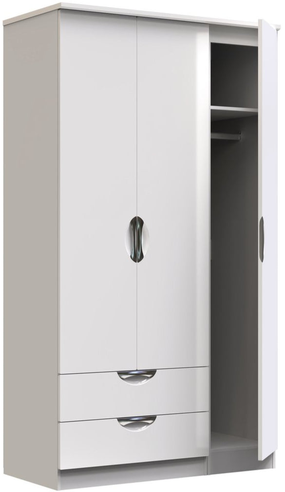 Camden Tall Large 2 Drawer 3 Door Triple Wardrobe