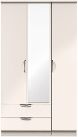 Camden Tall Mirrored Large 2 Drawer 3 Door Triple Wardrobe