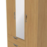 Camden Tall Mirrored Large 2 Drawer 3 Door Triple Wardrobe