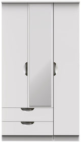 Camden Tall Mirrored Large 2 Drawer 3 Door Triple Wardrobe