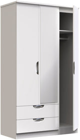Camden Tall Mirrored Large 2 Drawer 3 Door Triple Wardrobe