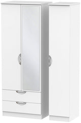 Camden Tall Mirrored Large 2 Drawer 3 Door Triple Wardrobe