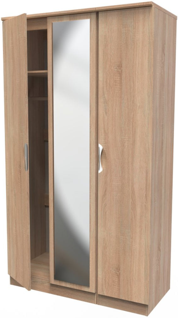 Camden Tall Mirrored 3 Door Triple Wardrobe