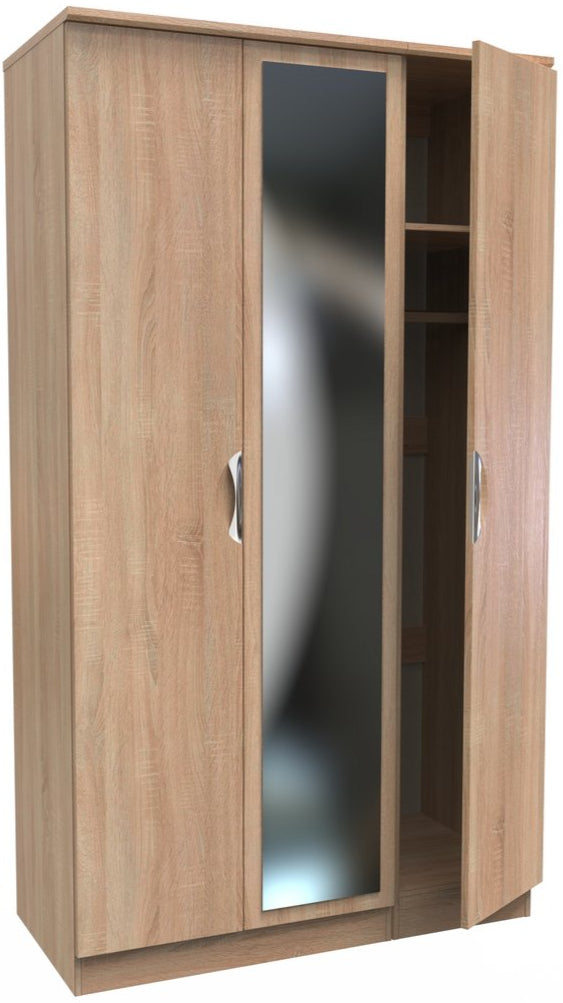 Camden Tall Mirrored 3 Door Triple Wardrobe