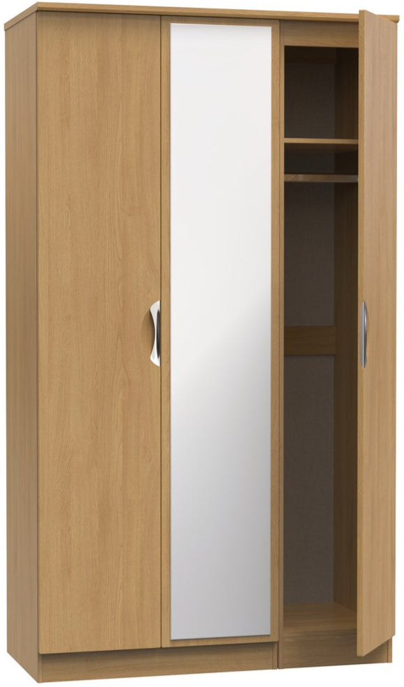 Camden Tall Mirrored 3 Door Triple Wardrobe