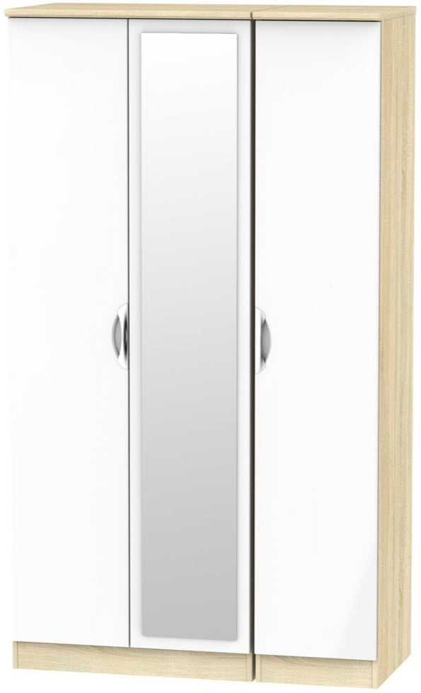 Camden Tall Mirrored 3 Door Triple Wardrobe