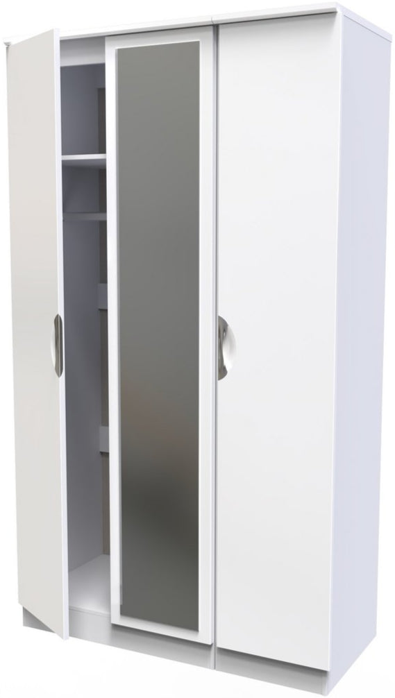Camden Tall Mirrored 3 Door Triple Wardrobe
