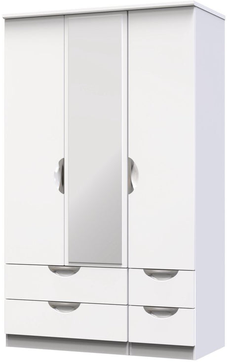 Camden Mirrored 4 Drawer 3 Door Triple Wardrobe