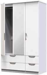 Camden Mirrored 4 Drawer 3 Door Triple Wardrobe