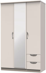 Camden Mirrored Small 2 Drawer 3 Door Triple Wardrobe