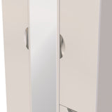 Camden Mirrored Small 2 Drawer 3 Door Triple Wardrobe