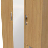 Camden Mirrored Small 2 Drawer 3 Door Triple Wardrobe