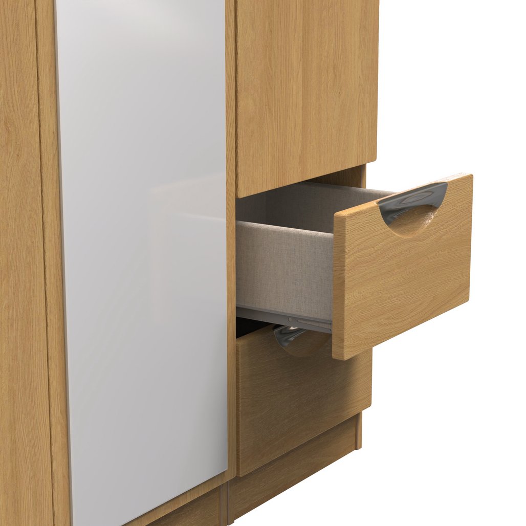 Camden Mirrored Small 2 Drawer 3 Door Triple Wardrobe