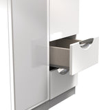 Camden Mirrored Small 2 Drawer 3 Door Triple Wardrobe