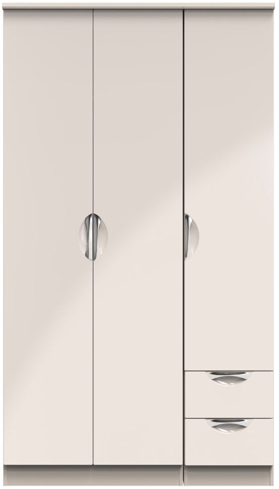 Camden Tall Small 2 Drawer 3 Door Triple Wardrobe