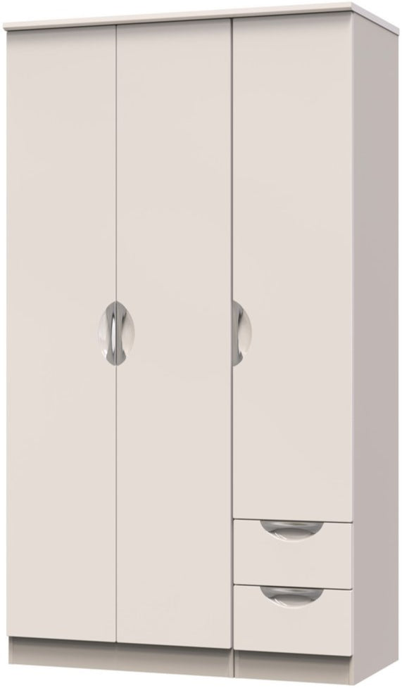 Camden Tall Small 2 Drawer 3 Door Triple Wardrobe