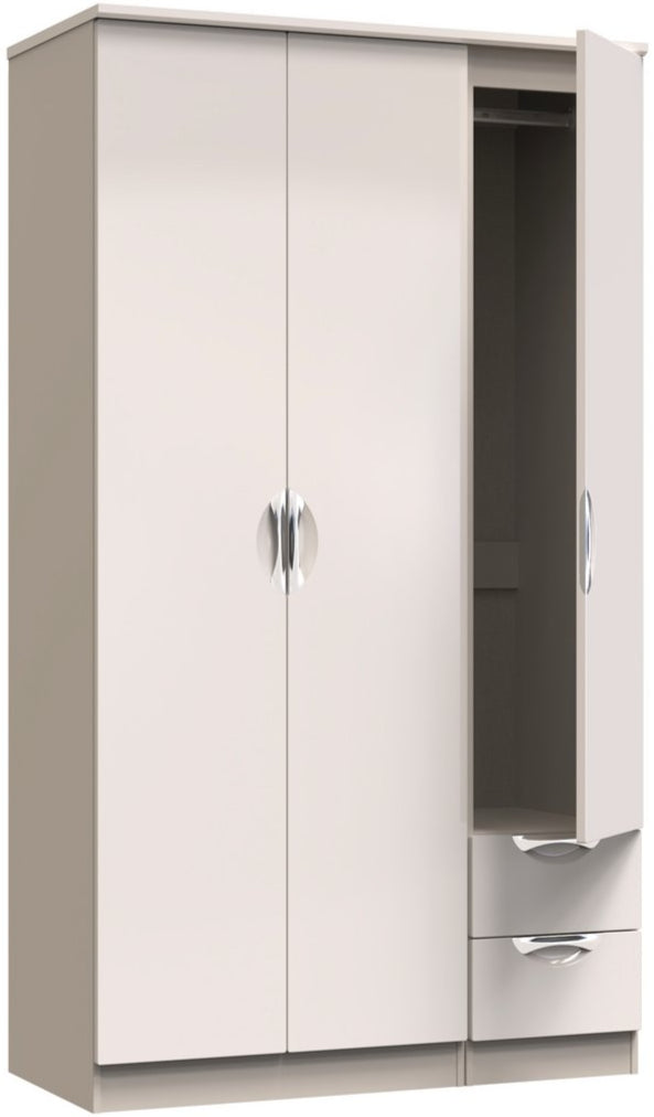 Camden Tall Small 2 Drawer 3 Door Triple Wardrobe