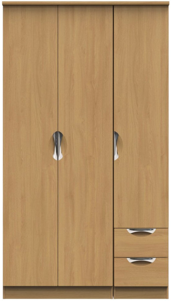 Camden Tall Small 2 Drawer 3 Door Triple Wardrobe