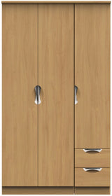 Camden Tall Small 2 Drawer 3 Door Triple Wardrobe