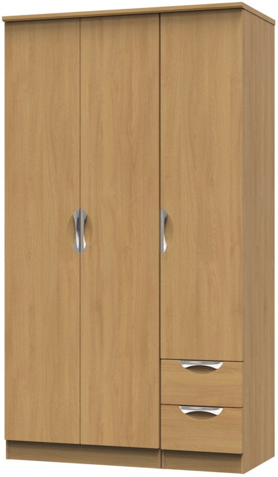 Camden Tall Small 2 Drawer 3 Door Triple Wardrobe
