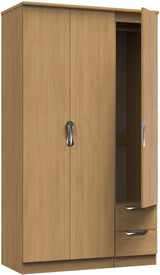 Camden Tall Small 2 Drawer 3 Door Triple Wardrobe