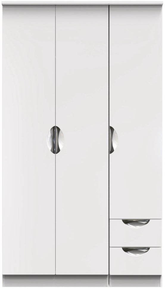 Camden Tall Small 2 Drawer 3 Door Triple Wardrobe