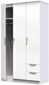 Camden Tall Small 2 Drawer 3 Door Triple Wardrobe