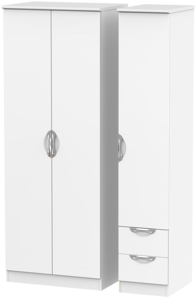Camden Tall Small 2 Drawer 3 Door Triple Wardrobe