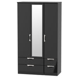 Camden Tall Mirrored 4 Drawer 3 Door Triple Wardrobe