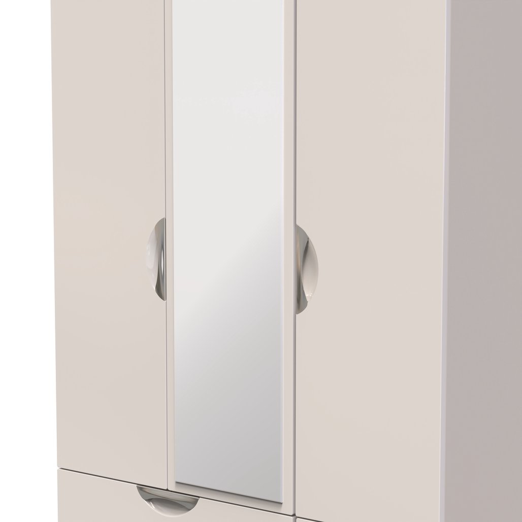 Camden Tall Mirrored 4 Drawer 3 Door Triple Wardrobe