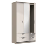Camden Tall Mirrored 4 Drawer 3 Door Triple Wardrobe