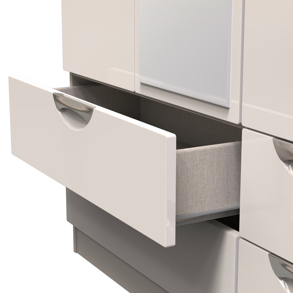 Camden Tall Mirrored 4 Drawer 3 Door Triple Wardrobe