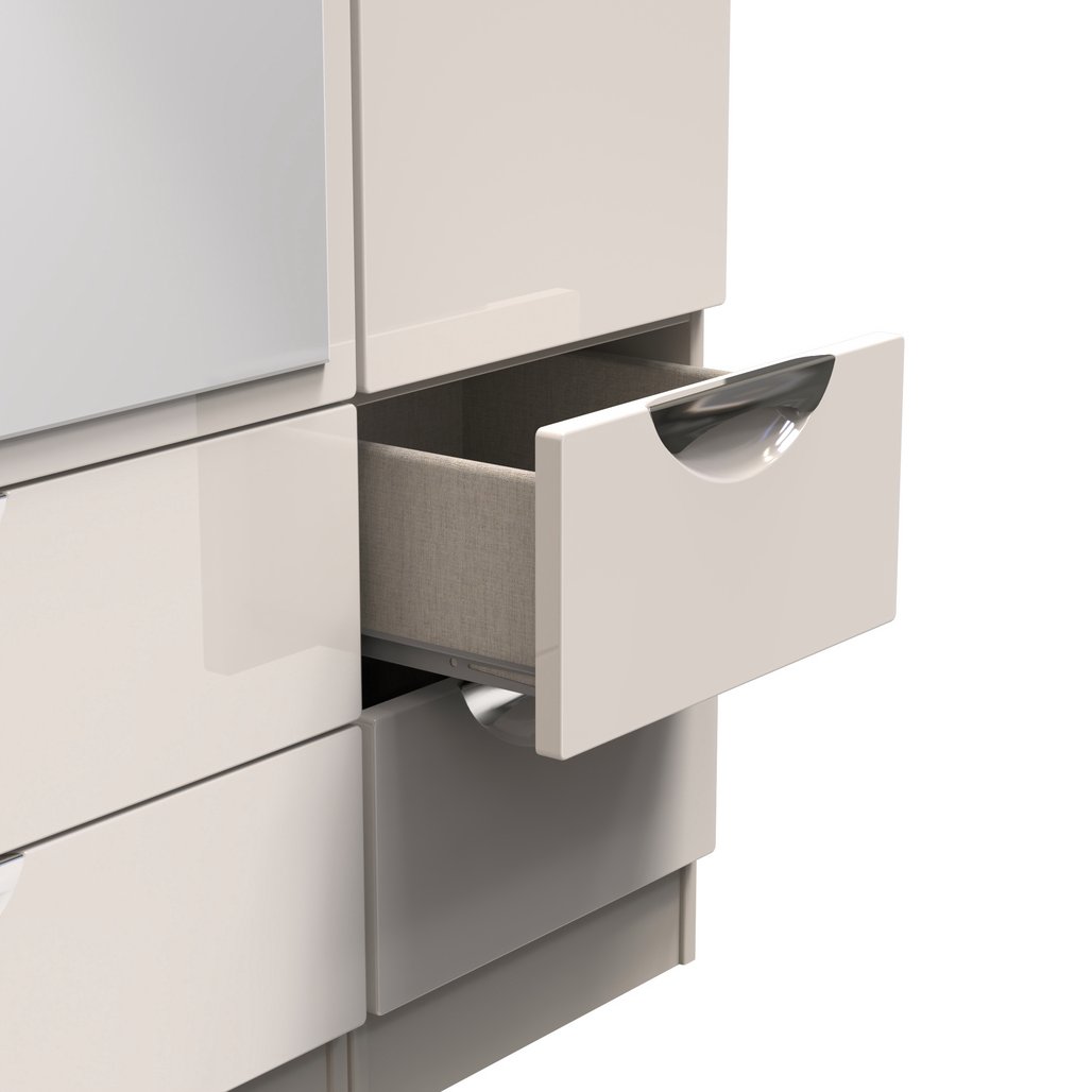 Camden Tall Mirrored 4 Drawer 3 Door Triple Wardrobe