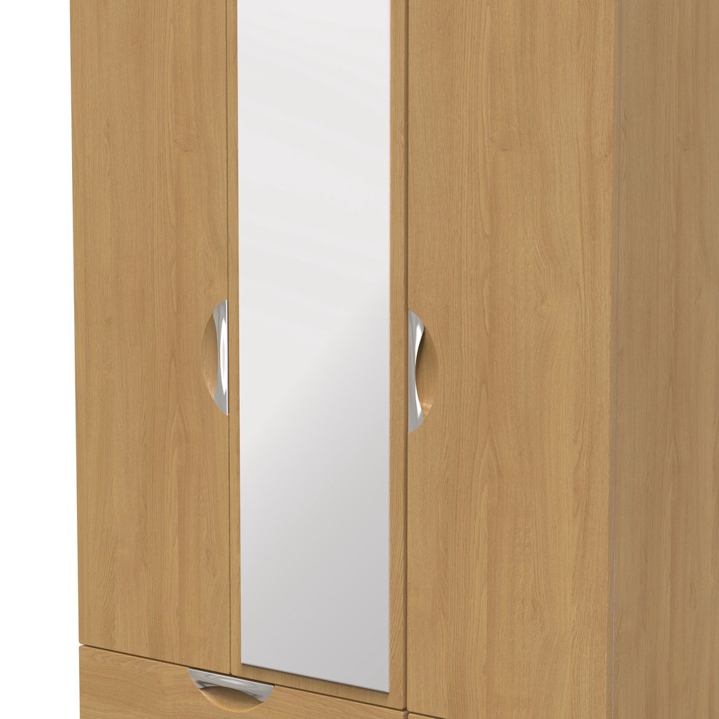 Camden Tall Mirrored 4 Drawer 3 Door Triple Wardrobe