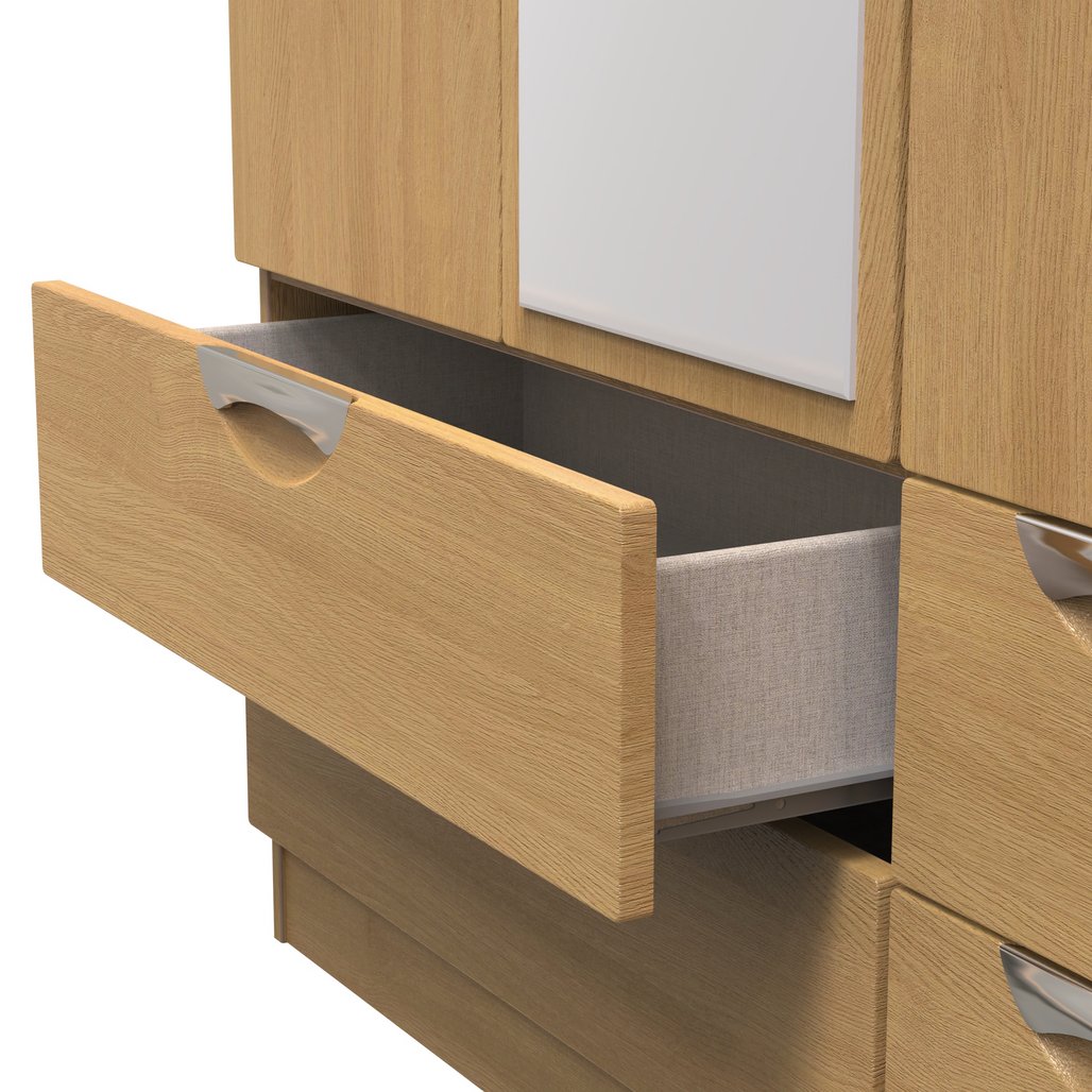 Camden Tall Mirrored 4 Drawer 3 Door Triple Wardrobe