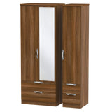 Camden Tall Mirrored 4 Drawer 3 Door Triple Wardrobe