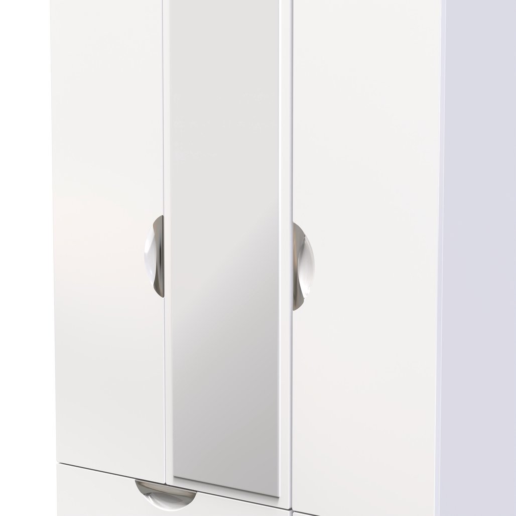 Camden Tall Mirrored 4 Drawer 3 Door Triple Wardrobe
