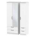 Camden Tall Mirrored 4 Drawer 3 Door Triple Wardrobe