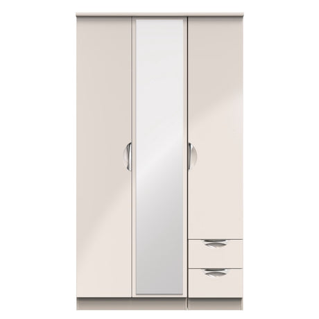 Camden Tall Mirrored 2 Drawer 3 Door Triple Wardrobe