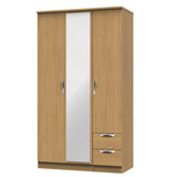 Camden Tall Mirrored 2 Drawer 3 Door Triple Wardrobe