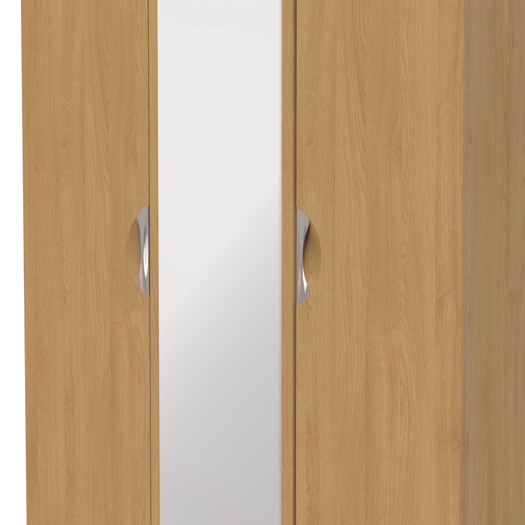 Camden Tall Mirrored 2 Drawer 3 Door Triple Wardrobe