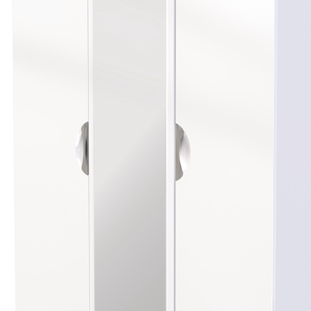 Camden Tall Mirrored 2 Drawer 3 Door Triple Wardrobe